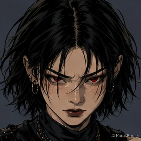 Asa Kuroi, glaring