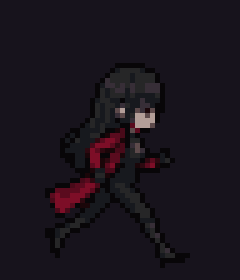 Pixel character running