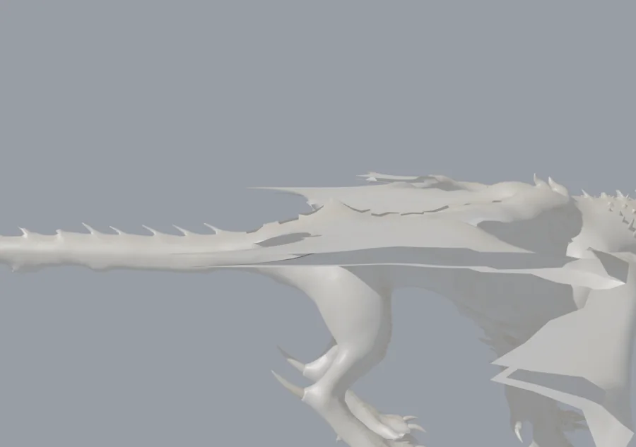 Dragon model, bare and untextured